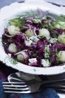Melon and cabbage salad with dill and Roquefort — Stock Photo
