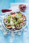 Courgette salad with feta — Stock Photo