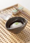 Soft boiled egg in bowl — Stock Photo