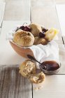Nut rolls with mushrooms — Stock Photo