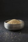 Green Quinoa in metal bowl — Stock Photo