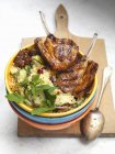 Moroccan lamb chops with couscous — Stock Photo