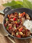 Beef ragout with rice — Stock Photo