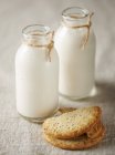 Latte di canapa in bottiglia — Foto stock