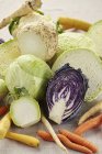 Fresh Cabbages and turnips — Stock Photo