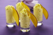 Glasses of mango dessert — Stock Photo