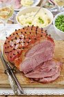 Glazed Christmas ham — Stock Photo