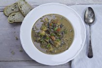 Mushroom soup with herbs — Stock Photo