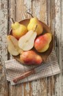 Fresh ripe pears in plate — Stock Photo
