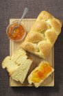 Bread plait with jam — Stock Photo