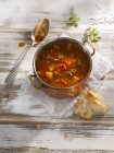 Goulash soup and bread — Stock Photo