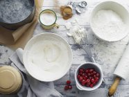Top view of ingredients for cherry pie — Stock Photo