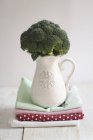 Broccoli in brocca di porcellana bianca — Foto stock