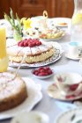 Various cakes and sweets — Stock Photo