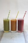 Fruit and vegetable smoothies — Stock Photo
