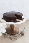Chocolate Frosted Cake — Stock Photo