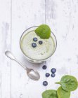 Melon, spinach and blueberries shake — Stock Photo