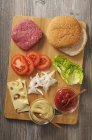 Ingredientes para hamburguesa de queso - foto de stock