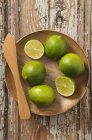 Fresh Limes with halves — Stock Photo