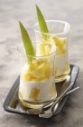 Pineapple cream with pineapple — Stock Photo