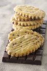 Biscoitos de Sable com chocolate — Fotografia de Stock