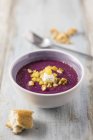 Red cabbage soup — Stock Photo