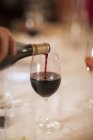 Bottiglia e bicchiere di vino rosso — Foto stock