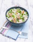 Rice with peas and chicken — Stock Photo