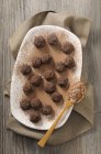Truffle pralines with cocoa — Stock Photo