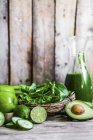 Ingredients for green smoothies — Stock Photo