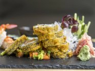 Sushi-Platte mit Wasabi und Ingwer — Stockfoto