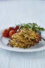 Potato and onion fritters with herbs — Stock Photo