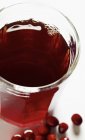Cranberry juice in glass — Stock Photo