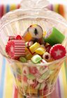 Colorful Christmas sweets in jar — Stock Photo