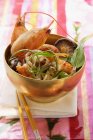 Rice noodles with freshwater crayfish — Stock Photo