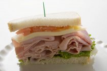 Tomato sandwich and ham — Stock Photo