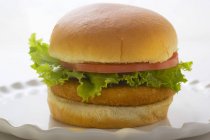 Chicken burger with tomato — Stock Photo
