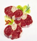 Slices of fresh raw beef — Stock Photo