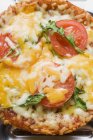 Pizza con tomates y queso - foto de stock