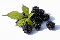 Fresh blackberries with leaves — Stock Photo