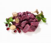 Diced venison with mushrooms — Stock Photo