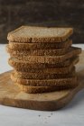 Wholemeal bread stacked — Stock Photo