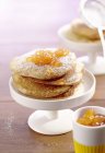 Scotch pancakes with jam — Stock Photo
