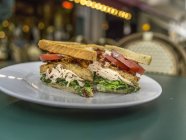 Club sandwich sur assiette — Photo de stock