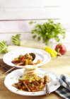 Radish and meat ragout — Stock Photo