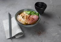 Noodle soup with duck breast — Stock Photo