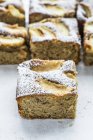 Apple and nut tray bake cake — Stock Photo