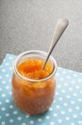 Jar of pumpkin marmalade — Stock Photo