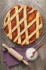Apricot tart with lattice topping — Stock Photo