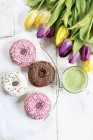 Doughnuts with sugar coating — Stock Photo